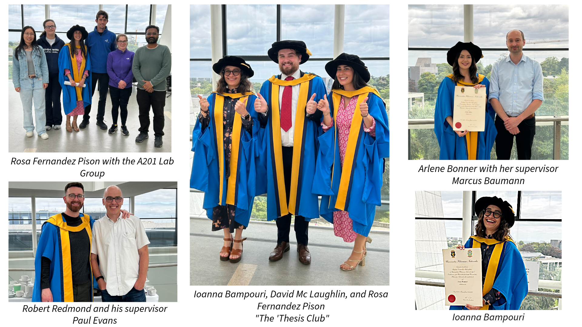 Photo collage of students conferred